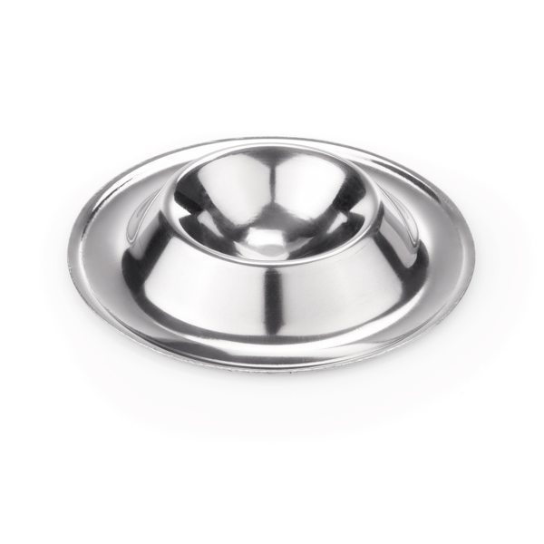 Coquetier inox chromé avec soucoupe