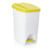 Poubelle à pédale en polypropylène - 25 L - Couvercle jaune
