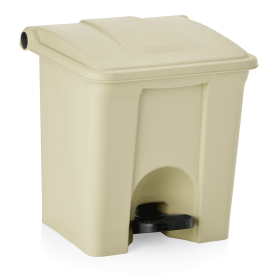 Poubelle à pédale en polypropylène beige - 45 L - Insert amovible