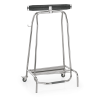 Support inox pour sacs poubelle - 65 x 50 cm - Avec pédale et roulettes