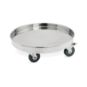 Poubelle inox ronde - roulettes en option