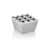 Cendrier coupe-vent en zinc moulé chromé - 7,5 x 7,5 cm