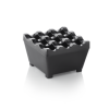 Cendrier coupe-vent en zinc moulé chromé - 7,5 x 7,5 cm - Noir