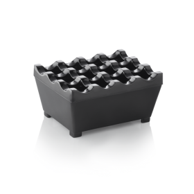 Cendrier coupe-vent en zinc moulé chromé - 9,5 x 7,5 cm - Noir