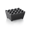 Cendrier coupe-vent en zinc moulé chromé - 9,5 x 7,5 cm - Noir