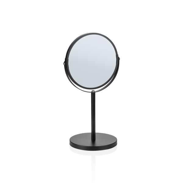 Miroir de courtoisie inox sur pied - Ø 17 cm - Hauteur 35 cm - Noir