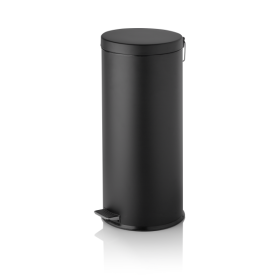 Poubelle à pédale métallique - 30 L - Ø 29 cm - Noire