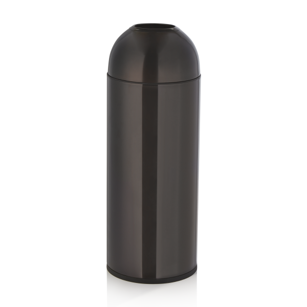 Poubelle inox chromé - 30 L - Ø 32 cm - Noire