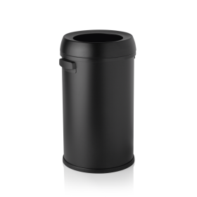 Poubelle inox et polypropylène avec poignées - 65 L - Ø 40 cm - Noire