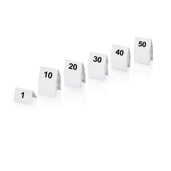 Plaques de numérotation de table 1-50 (lot de 50)