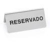 Panneau "Reservado" inox chromé - 10 x 5 cm (lot de 12)