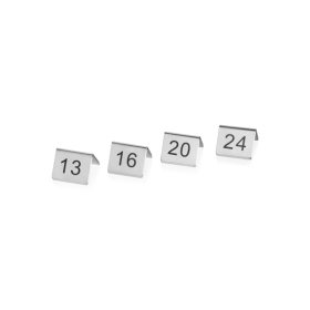 Plaque de numérotation de table inox chromé de 13 à 24 (lot de 12)