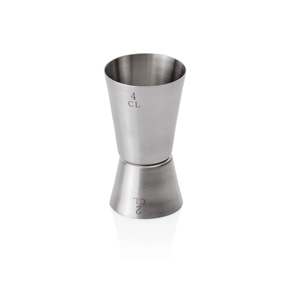 Jigger double inox chromé - 2/4 cl - Ø 4 cm
