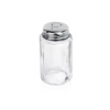 Poivrière cylindrique en verre et inox - 7 cm (lot de 12)