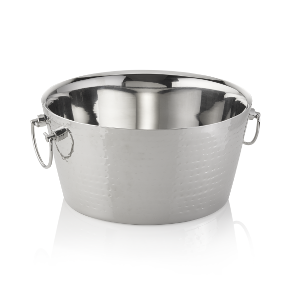 Seau à champagne inox chromé avec poignées inox - 9 L