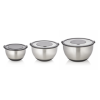 Set de 3 bols gradués inox chromé - Couvercle et accessoires de coupe/friction
