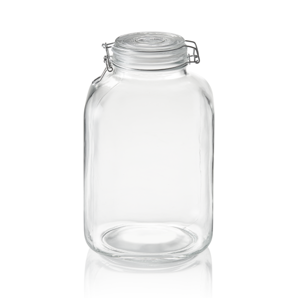 Bocal à provisions en verre avec fermeture hermétique - 5 L