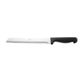 Couteaux à pain inox 20 cm - Manche noir 12,5 cm - Lot de 3