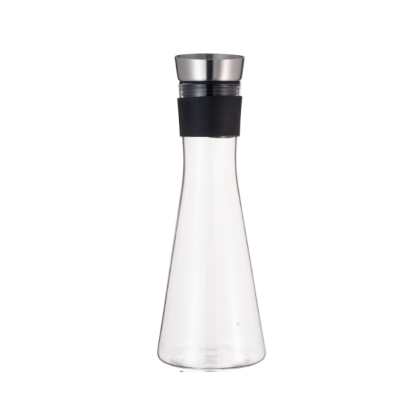 Carafe élancée en borosilicate et couvercle inox - 1 L
