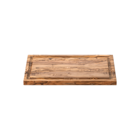 Planche de service en olivier avec rainure - 35 x 20 x 2 cm