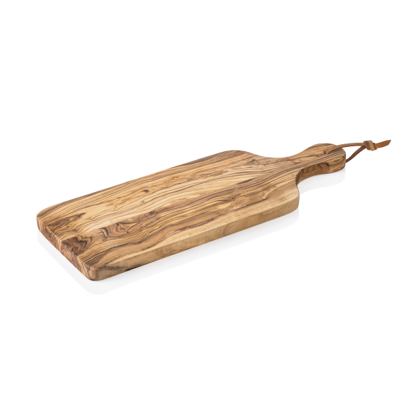 Planche de service en olivier avec poignée - 30 x 15 x 2 cm