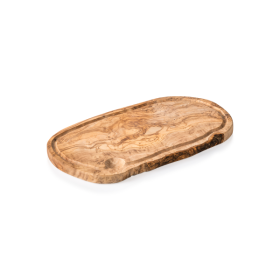 Planche de service en olivier avec rainure - 35 x 18 x 2 cm