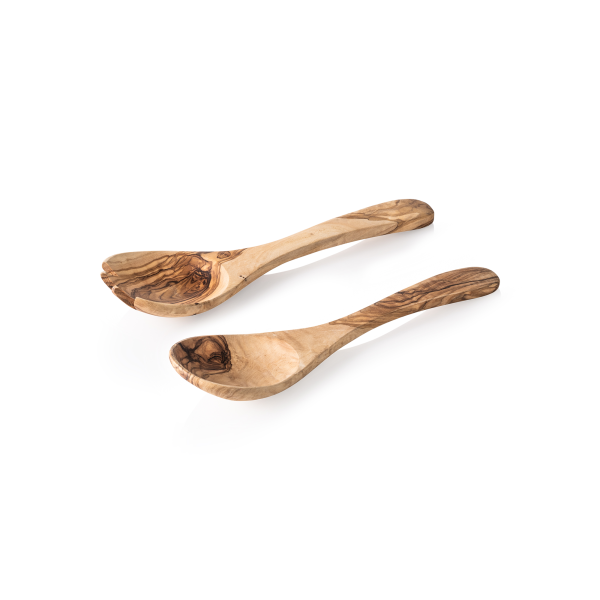 Set de couverts à salade en olivier - 27 cm