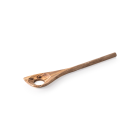 Cuillère de service trouée en olivier - 30 cm
