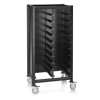 Chariot à plateaux double GN 1/1 en MDF noir - 2 x 10 plateaux GN