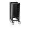Chariot à plateaux GN 1/1 en MDF noir - 7 plateaux GN