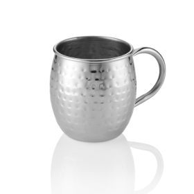 Mug Moscow Mule inox chromé martelé - 450 ml - PVD acier (lot de 2)