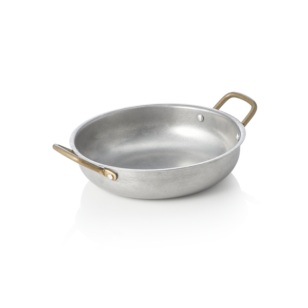 Plat de service rond inox chromé - Ø 20 - Vintage