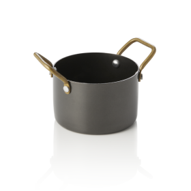 Mini-marmite de service en acier chrome-nickel - Ø 9 cm - PVD noir