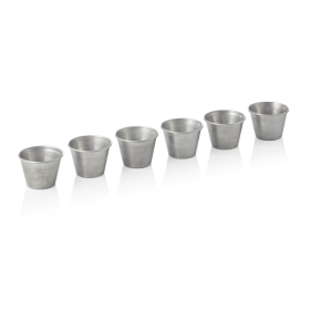 Pot à sauce en acier chrome-nickel - 60 ml - Vintage (lot de 6)