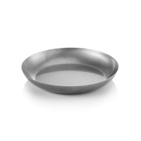 Plateau rond pour buffet en acier chrome-nickel - Ø 25 cm - Vintage