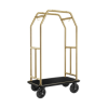 Chariot à bagages inox 18/8 titane doré - 112 x 60 cm - Tapis noir - Max 280 kg