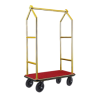 Chariot à bagages inox 18/8 titane doré - 112 x 65 cm - Tapis rouge - Max 250 kg