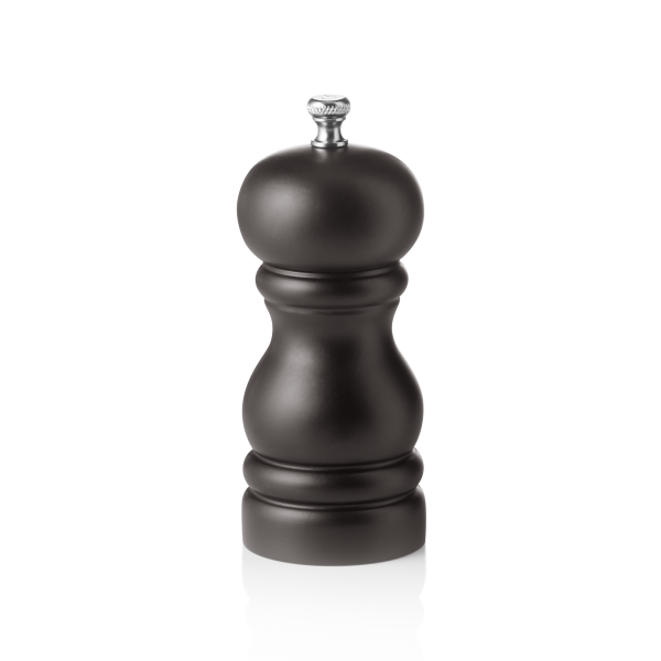 Moulin à sel en bois noir mat vernis - 11 cm