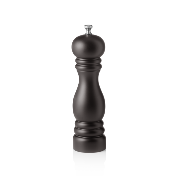 Moulin à sel en bois noir mat vernis - 20 cm