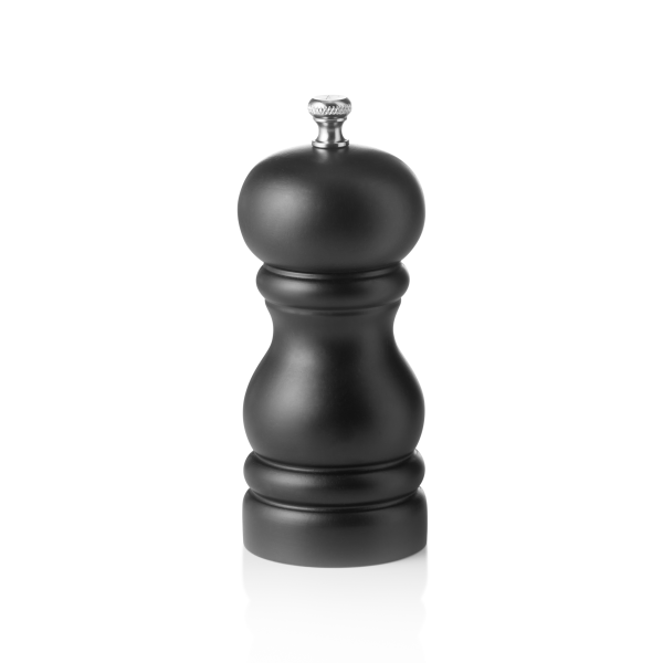 Moulin à poivre en bois noir mat vernis - 11 cm