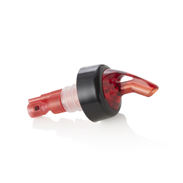 Bec verseur en plastique rouge - 9,5 cm - 30 ml (lot de 12)