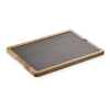 Planche de service en bois d'acacia et plaque en ardoise - 33 x 23 cm