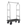 Chariot à bagages inox 18/8 brossé - 112 x 65 cm - Tapis noir - Max 250 kg