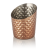 Récipient à snacks en acier chrome-nickel martelé - Hauteur 11,5 cm - PVD cuivré