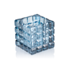 Photophore en verre - Cube Steel Blue - 9 x 9 x 9 cm