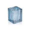 Photophore en verre - Cube Steel Blue - 7,5 x 7,5 x 9,5 cm