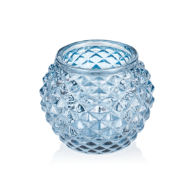 Photophore en verre - Ball Acier Blue