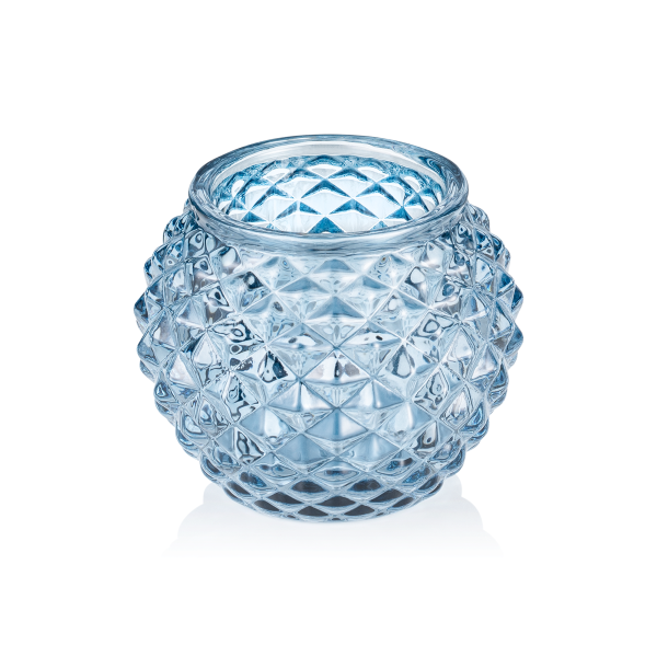 Photophore en verre - Ball Acier Blue