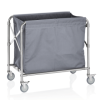 Chariot à linge en acier inoxydable - 80 x 50 x 85 cm - Sac gris 200 L