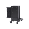 Chariot de service de chambre en aluminium noir - 50 x 50 x 110 cm